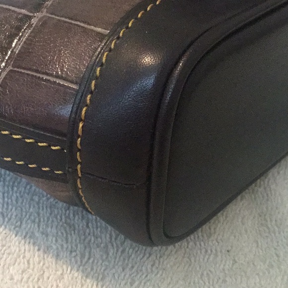 Vintage Dooney & Bourke Crock Leather Cosmetics Case/ Bag - Picture 5 of 15